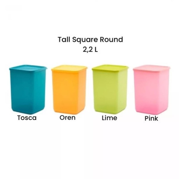 Tupperware Tall Square Round 2,2 L Kedap Udara Toples Tupperware Stoples Plastik