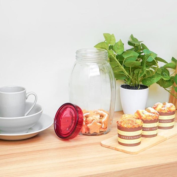 Selma Jade toples Kaca Transparan Jar STOPLES Tempat Simpan Snack Dan Permen Setoples Toples Beling