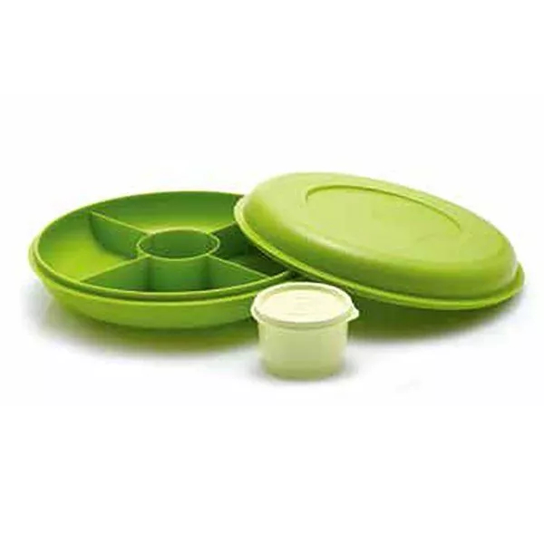 Tupperware Small Serving Center Hijau 5 Sekat