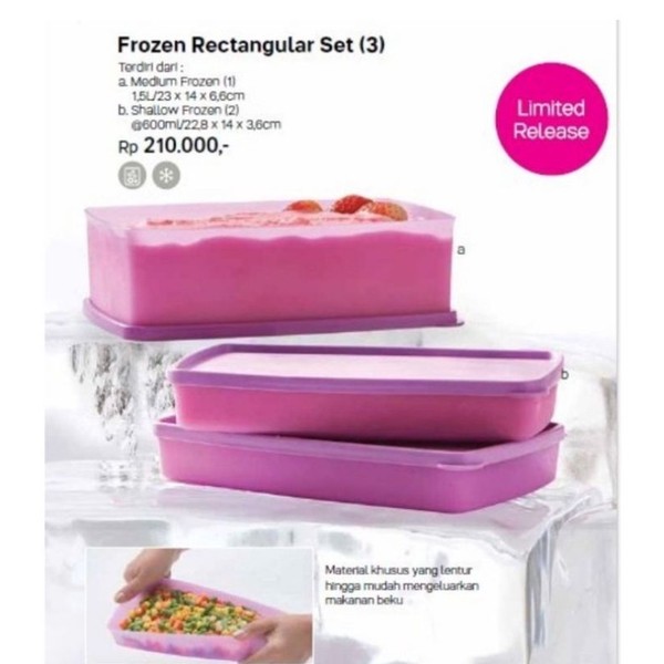 Tupperware Freezermate Pak n Stor Tupperware Frozy Cozy Untuk Frozen wadah penyimpanan di freezer bahan Lentur