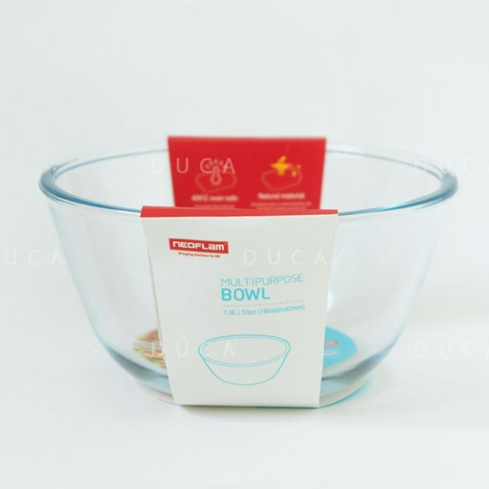 Mixing bowl kaca Glass Bowl 1.5L 19 cm Mangkok Kaca Tebal Mangkok Beling