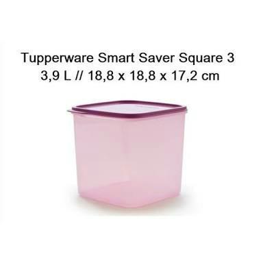 TUPPERWARE SMART SAVER SQUARE 3,9L KONTAINER PENYIMPANAN DENGAN SEAL KEDAP