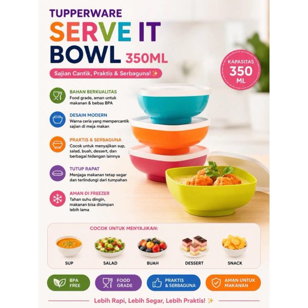 Tupperware serve it bowl 350ml