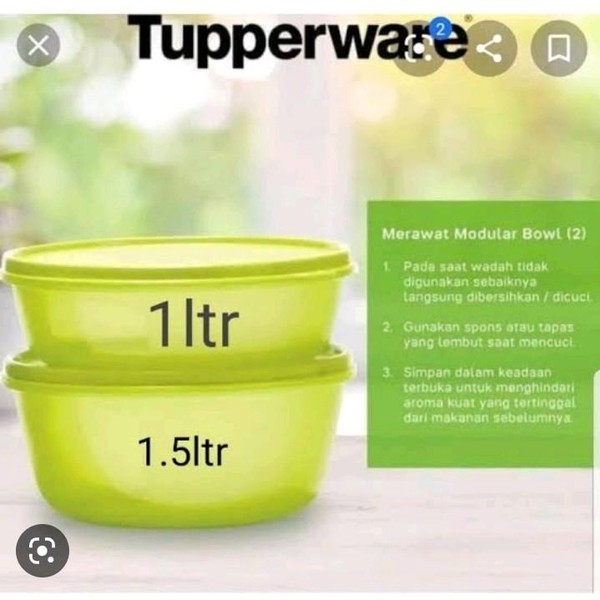 Tupperware Modular Bowl Vintage Tempat penyimpanan transparan BPA free