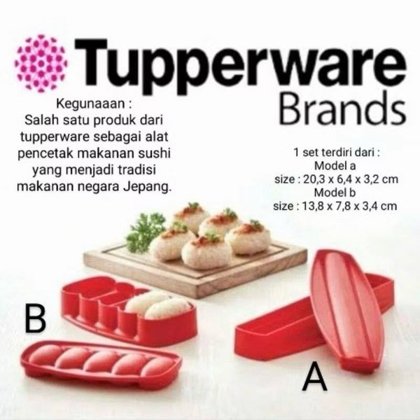 Tupperware Rock N' Roll [2 Pcs] set cetakan sushi bento