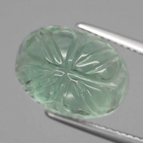 CV105 Flower Carving Natural Tea Green FLUORITE 10.53ct , Brazil