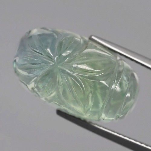 CV078 Flower Carving 13.27ct 19x11mm Natural Tea Green FLUORITE, Brazil