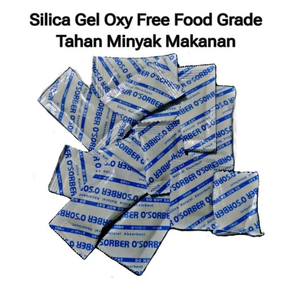 Silica Gel Oxy Free Food Grade TAHAN MINYAK 100g Silica O'sorber Kemasan Plastik Tahan minyak Makanan Menyerap Kelembapan