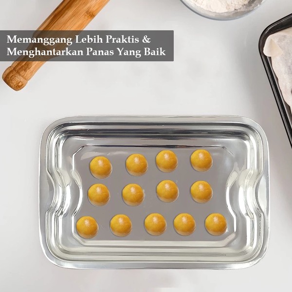 Mampan Stainless Stell Nampan Datar Dollar Tray Stainless Steel Anti Karat