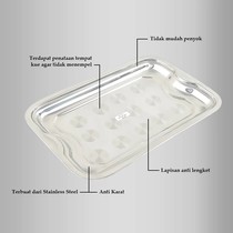 Mampan Stainless Stell Nampan Datar Dollar Tray Stainless Steel Anti Karat