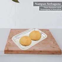 Mampan Stainless Stell Nampan Datar Dollar Tray Stainless Steel Anti Karat