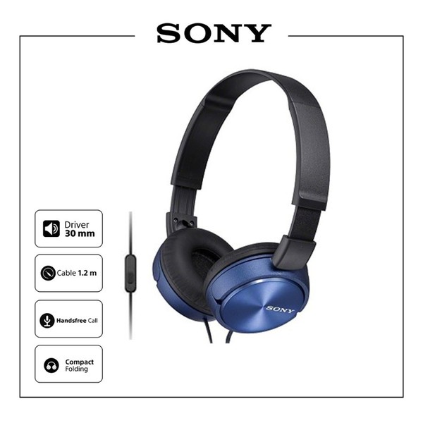 SONY MDR-ZX310AP Blue On Ear Headphone  Overbands Headset  ZX310  ZX-310AP  ZX310AP