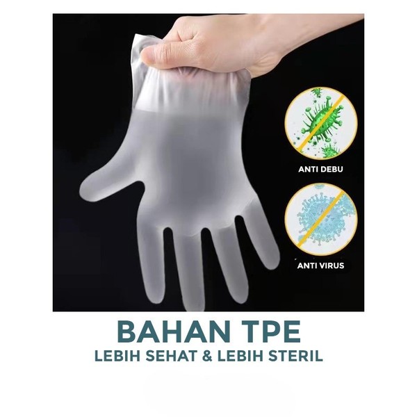 Sarung Tangan 100 pcs TPE Sekali Pakai Diposable TPE Gloves