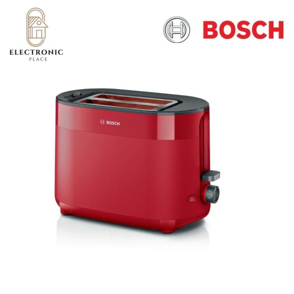 Bosch Toaster TAT2M124 pemanggang Roti Compact Toaster Merah