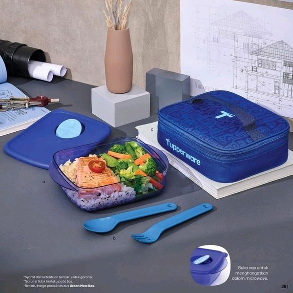 Tupperware Xtreme Meal Box - Kotak Makan dengan Sendok Garpu dan Tas