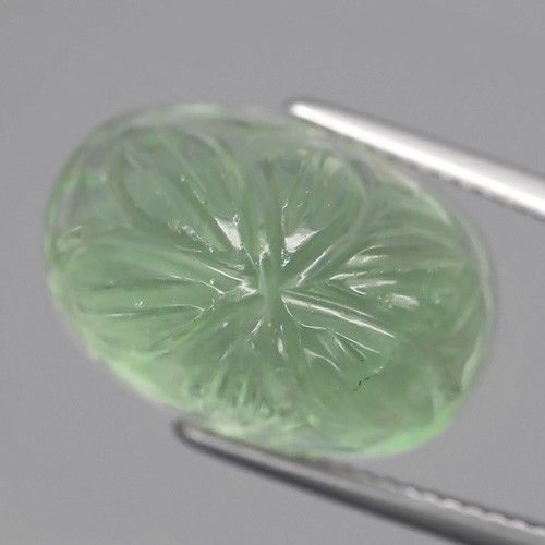 CV103 Flower Carving Natural Milky Green FLUORITE 16.64ct , Brazil