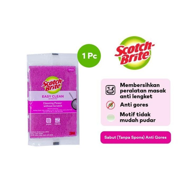 3M Scotch Brite Easy Clean Scrub Pad Sabut Pad Cuci Piring Anti Gores