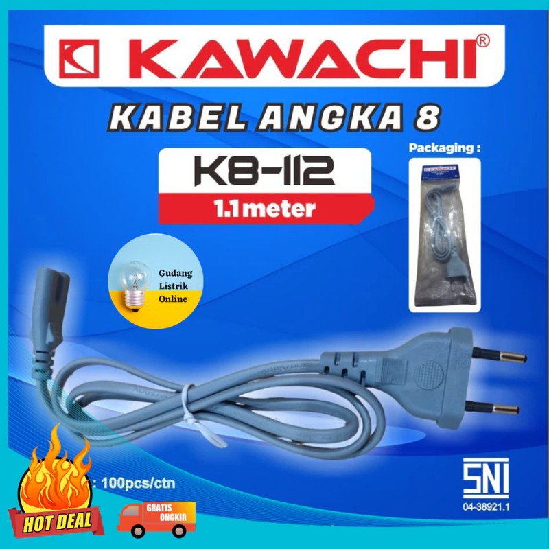 Kawachi Kabel Power Kabel Angka 8 / Kabel Power Printer / Kabel Cas