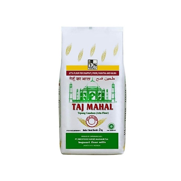 Taj Mahal tepung Gandum halus 2kg wholewheat flour Atta Flour whole wheat tepung gandum dengan serat tinggi