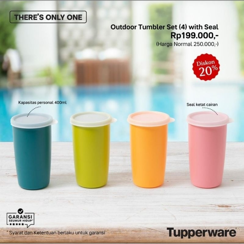 Tupperware Outdoor tumbler 400ml Gelas minum tupperware
