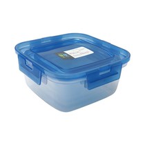 Komax Wadah Makanan BB Lock Square Set 3 Pcs Freezer & Microwave Safe Kotak Makanan Warna Biru