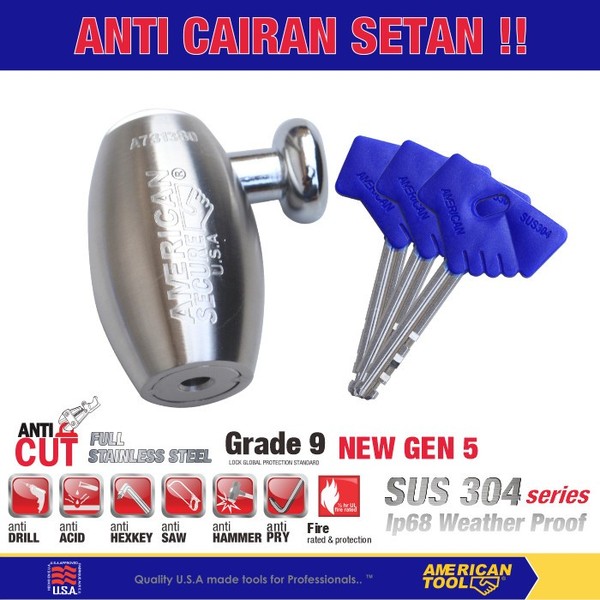 American Secure Gembok Motor Disc Brake Lock A73138
