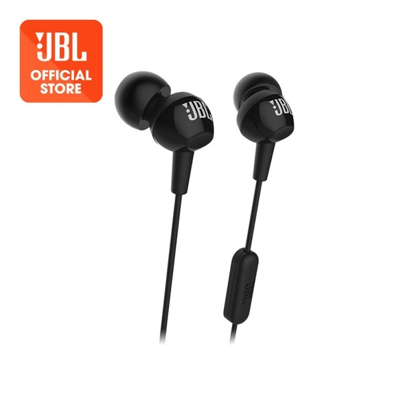 JBL Earphone C150SI Black In-Ear Earphone cable with Mic Headset Kabel In-Ear Earphones Cable With Mic Perangkat Audio