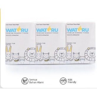 Wateru Pocket Tissue 6 pcs x 10 Sheet Tisu