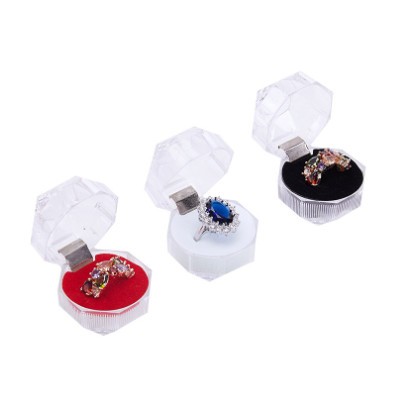 Kotak Cincin 6pcs Busa Model Kristal Transparan