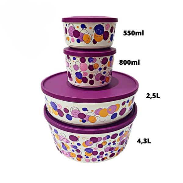 Tupperware ilumina Stackable Serving Salad Bowl illumina Polkadot bowl