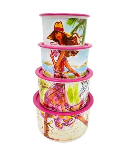 Tupperware Miss Belle Canister set 4 pcs
