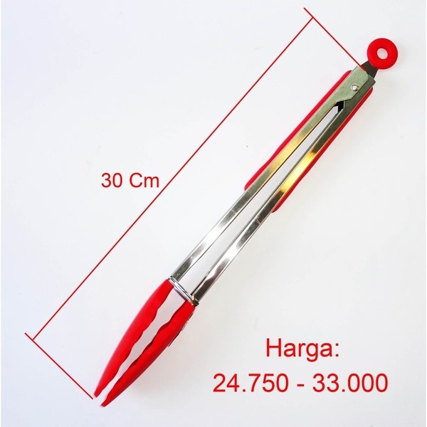 Capitan Makanan Profesional 30Cm. Penjepit Makanan 30Cm. Tongs 30Cm Silikon Food Grade, Tahan Panas