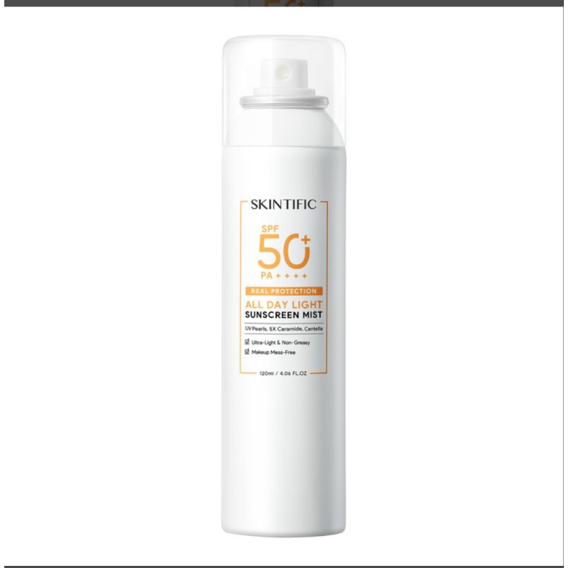 SKINTIFIC All Day Light Sunscreen 120ml Mist Wajah SPF 50 PA++++