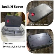 Tupperware Rock N Serve Divided 3 Section -Vented -Microwaveable Black Container Rock and Serve