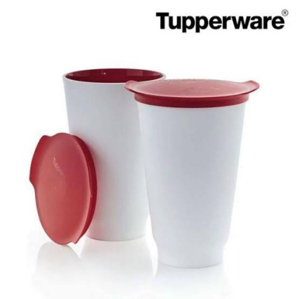 Tupperware Allegra Tumbler Double Wall 450ml dengan seal ketat Drinks Cup Drinking Cup