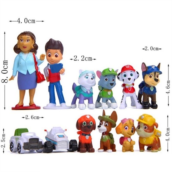 Paw Patrol 2B Set isi 12pcs Topper Kue paw patrol Figure