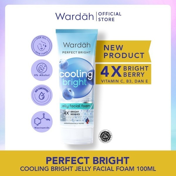 Wardah Perfect Bright 100ml Smooth Glow | Oil Control | Cooling Bright Jelly Facial Foam 100 ml