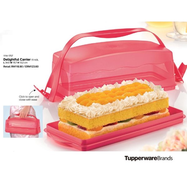 Tupperware Cake Taker Tupperware Delightful Carrier - PEACH