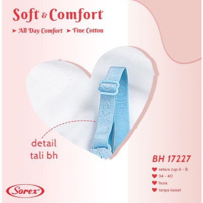 BH Sorex Tanpa Kawat Bra Sorex 17227 Setara Cup A-B Soft & Comfort