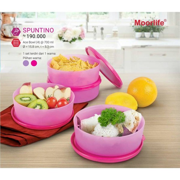 Moorlife Spuntino One Push Canister lunch box wadah serbaguna toples kue dan kotak makan