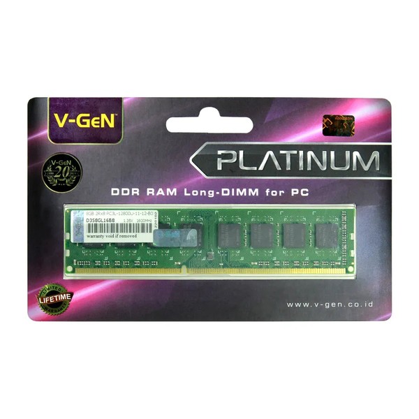 V-GeN DDR3L Long Dimm Memory Ram PC 8GB PC12800 1600Mhz Vgen