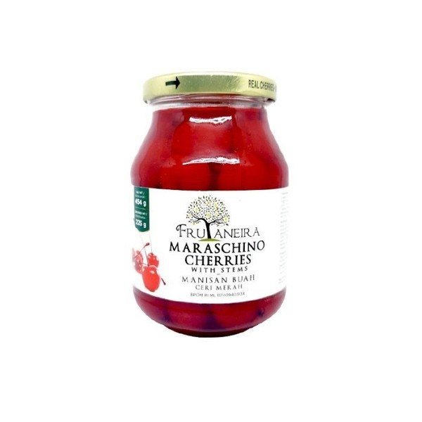 Frutaneira Cherry Maraschino Cherries Ceri Merah dengan Batang 454 gr Red Cherry With Stem