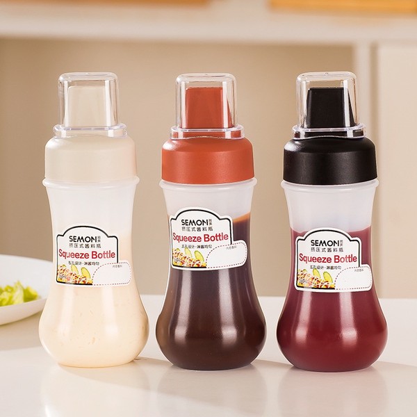 Botol Saus Botol Saos Cuka Minyak Mayonaise 5 Lubang 350ml Bahan Tebal