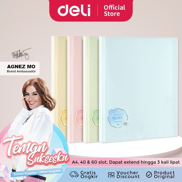 Deli Display Book Map Clear Holder  Document Keeper A4 isi 60 slot