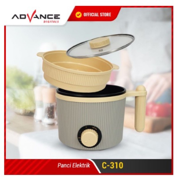 Advance Panci Listrik Serbaguna 1.2L Kukus Rebus Goreng Steamer C-310