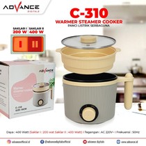 Advance Panci Listrik Serbaguna 1.2L Kukus Rebus Goreng Steamer C-310