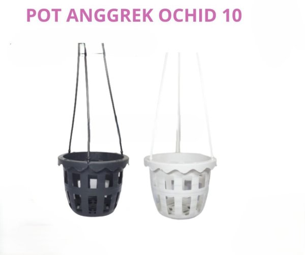 Pot Gantung Anggrek Netpot 10cm Putih Hitam