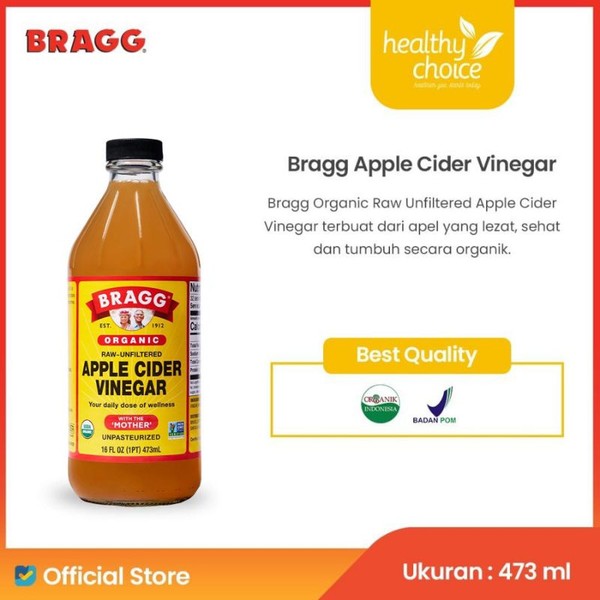 Bragg Organic Apple Cider Vinegar/ ACV - Bragg@ 473 ml Brag cuka apel