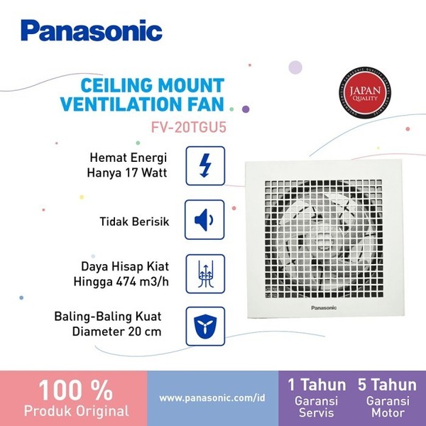 Panasonic Kipas Ventilasi  FV-20TGU5 - FV-15TGU1 - kipas angin plafon Ventilating Fan 6inch atau 8inch