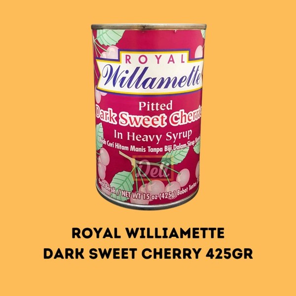 royal willamette pitted dark sweet cherries / royal dark cherry 425gr cherri kaleng